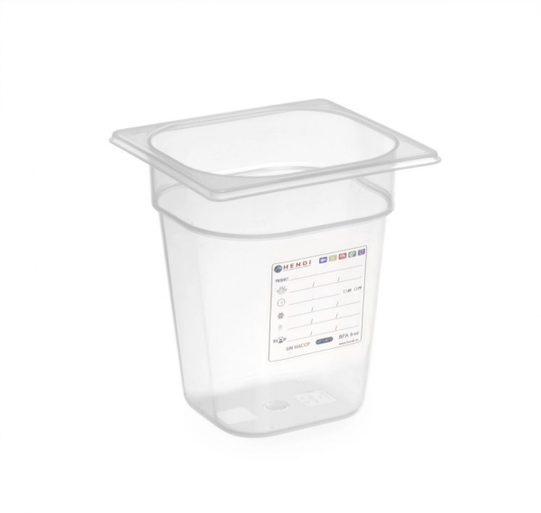 Гастроємність HACCP із поліпропілену GN 1/6 (H)65 мм 880487 Hendi PP (Polypropylene)