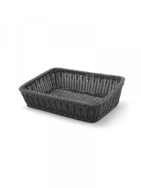 Корзина для хлеба со скошенным краем - черный - 400x300x(H)120 mm