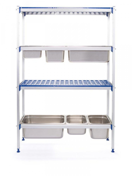 Стелаж складський алюмінієвий для контейнерів GN 1/1 812266 Hendi Aluminium;PP (Polypropylene)
