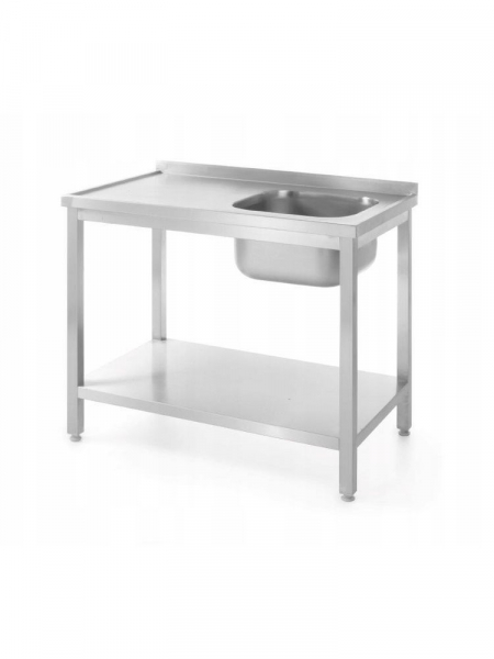 Стол с мойкой и полкой, с одинарной раковиной 1000x700x(H)850 mm