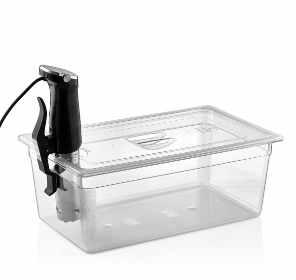Кришка для гастроємності з полікарбонату GN 1/1 з вирізом  для sous vide GNPL--0011/KK Gastro Plast PC Прозорий