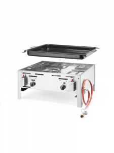 Сковорода газова Bake Master MAXI GN2/1 - настільна, 9.2кВт, 650x540x300(H) мм 154618 Hendi 18/0 Stainless steel