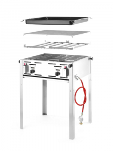Гриль газовий Grill Master MAXI GN 2/1 - підлоговий, 9.2кВт, 650x540x840(H) мм 154717 Hendi Chrome-plated;18/0 Stainless steel