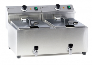 Фритюрница MasterPro со сливным краном – 2 x 8 л