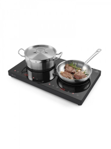 Плита індукційна подвійна чорна, HENDI, Kitchen Line, 230V/3500W, 608x405x(H)54mm 239414 Hendi Stainless steel