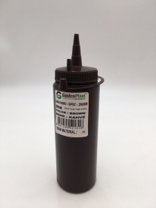 Диспенсер для соусів 250 мл. (коричневий) GPSC--00250BR Gastro Plast PE Коричневий, з ковпачком