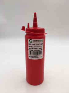 Диспенсер для соусів 250 мл. (червоний) GPSC--00250R Gastro Plast PE Червоний, з ковпачком