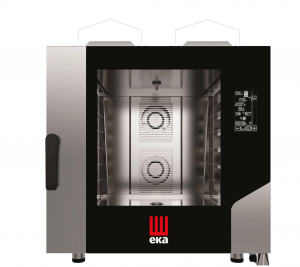 Конвекційно-парова газова піч Millennial Touch Screen Bakery з системою очищення, 6x 600x400мм - електронне управління, Tecnoeka, 13,5 kW, 850x1035x(H)950mm MKF664GTS Hendi Double pane glass;18/0 Stainless steel