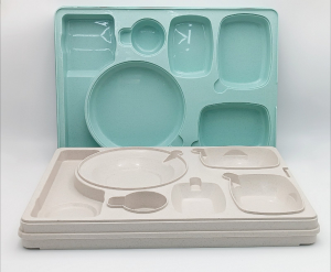 Термопіднос на 6 відділень, 540 x 380 x 120 mm TT--006N Gastro Plast PE Зелено-кремовий