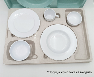 Термопіднос на 5 відділень з замком, 540 x 380 x 120 mm TT--005NL Gastro Plast PE Зелено-кремовий