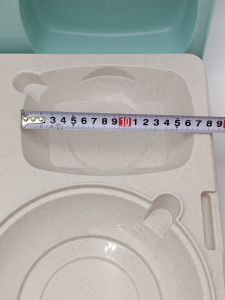 Термопіднос на 5 відділень з замком, 540 x 380 x 120 mm TT--005NL Gastro Plast PE Зелено-кремовий