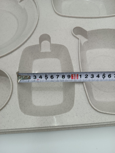 Термопіднос на 6 відділень з замком, 540 x 380 x 120 mm TT--006NL Gastro Plast PE Зелено-кремовий