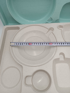 Термопіднос на 6 відділень з замком, 540 x 380 x 120 mm TT--006NL Gastro Plast PE Зелено-кремовий