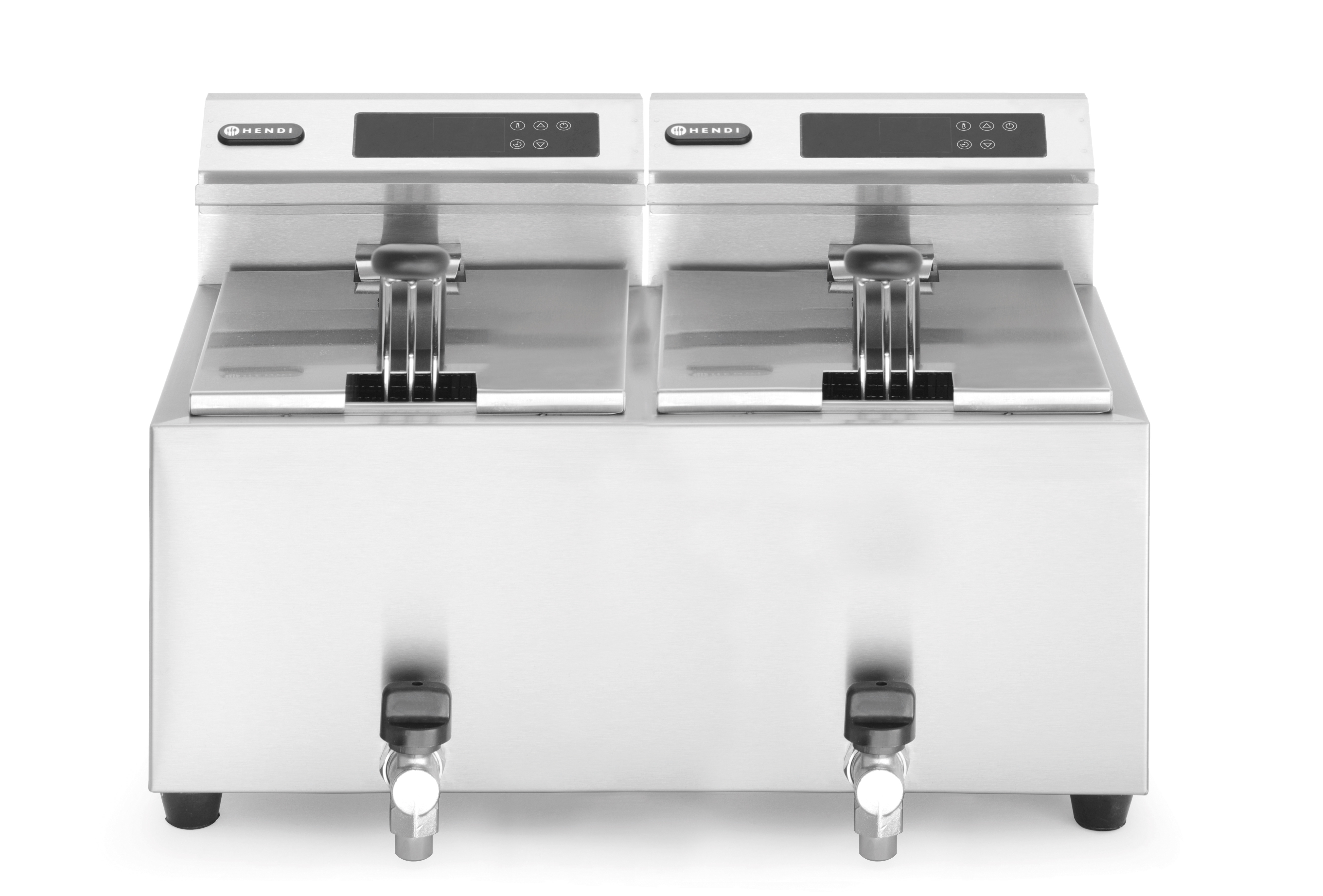 Фритюрница MasterPro со сливным краном - 2x8 л