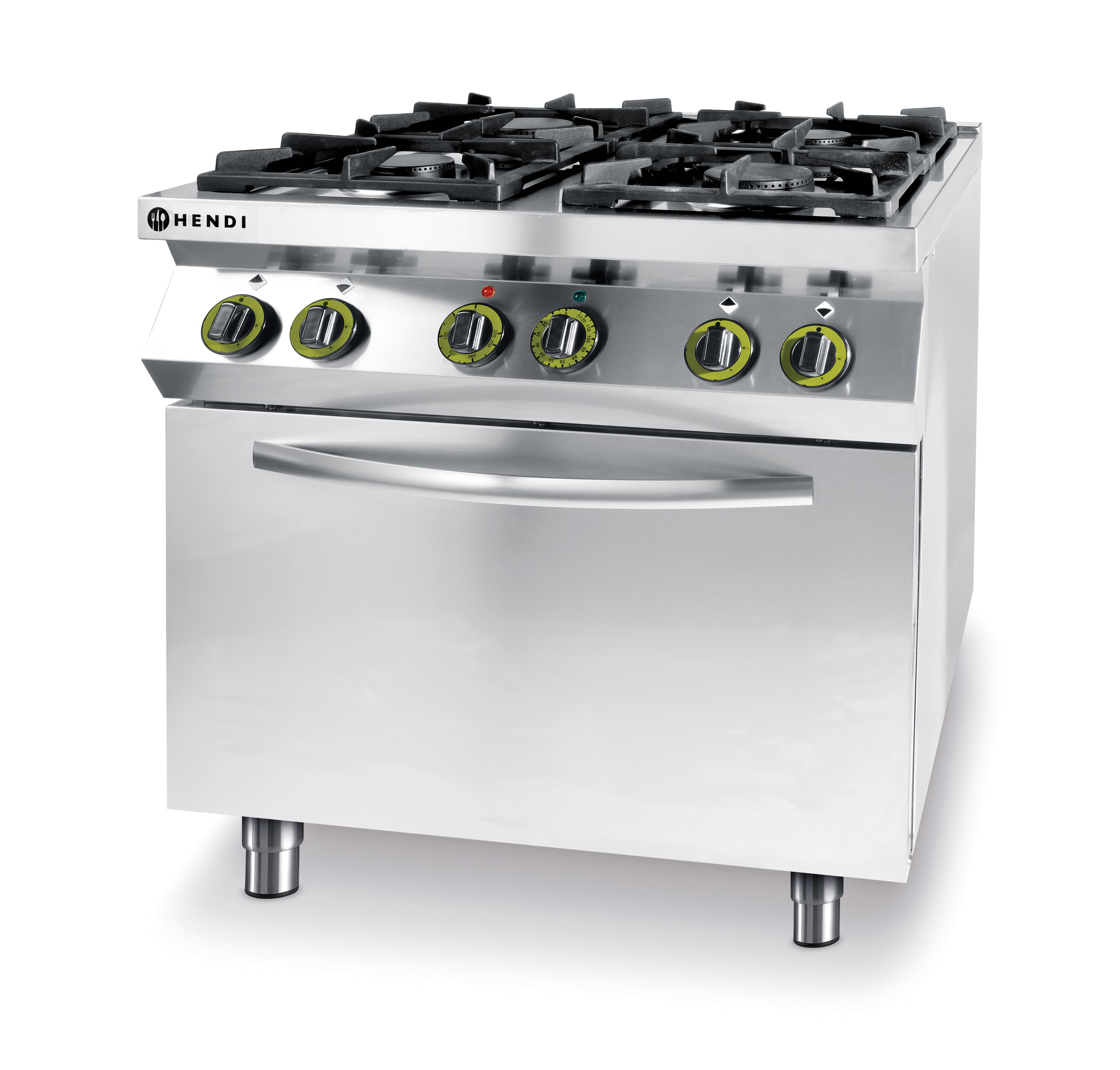 Плита газовая 4-х конфорочная Kitchen Line с электрическим конвекционным жарочным шкафом GN 1/1