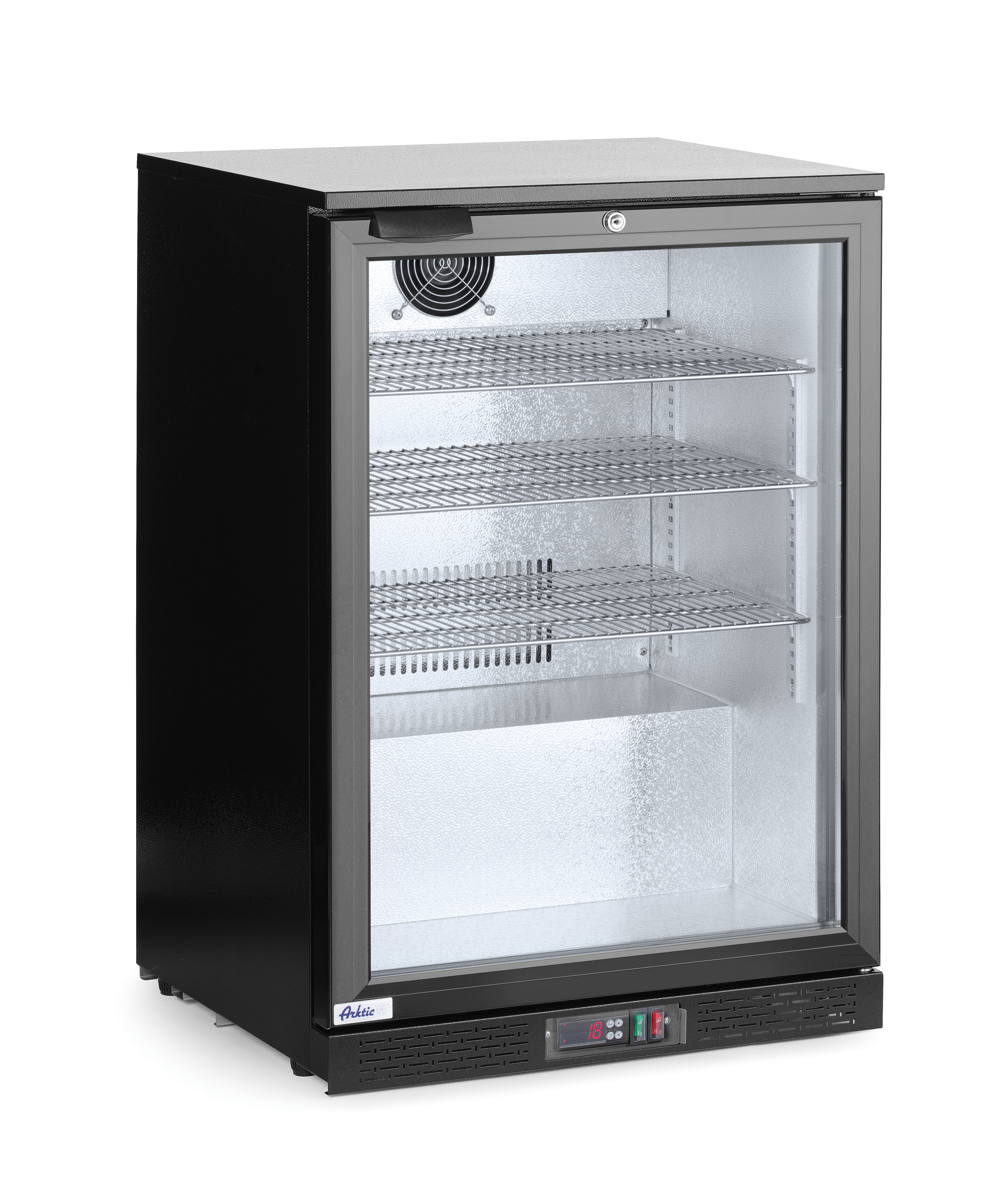 Шафа холодильна, 1-дверна, 138 Л 226568 Hendi Aluminium;Chrome-plated;Hardened glass;Powder coated metal