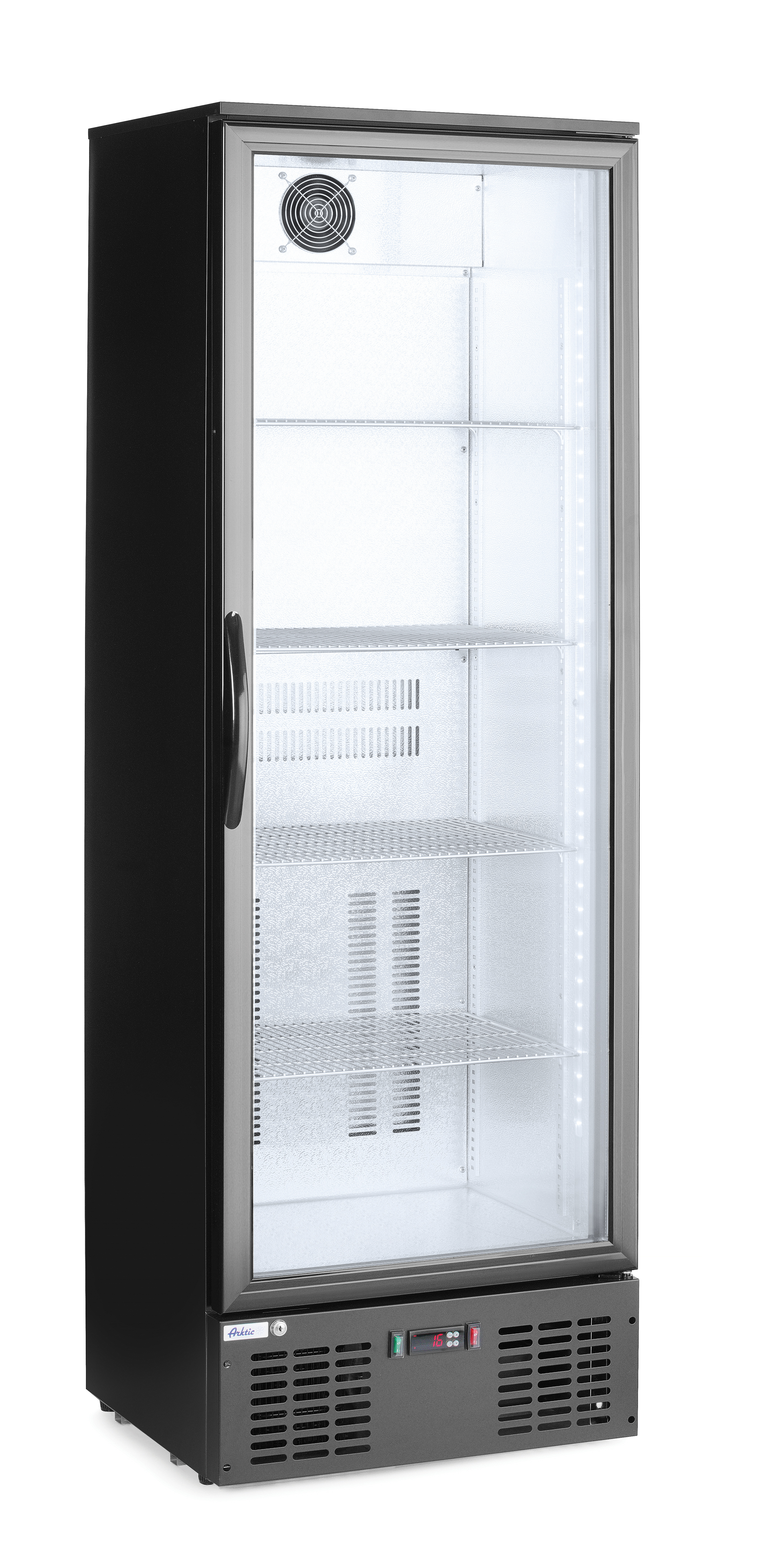 Шафа холодильна, 1-дверна, 293 л, 600x515x(H)1820 мм 233924 Hendi Aluminium;Chrome-plated;Hardened glass;Powder coated metal