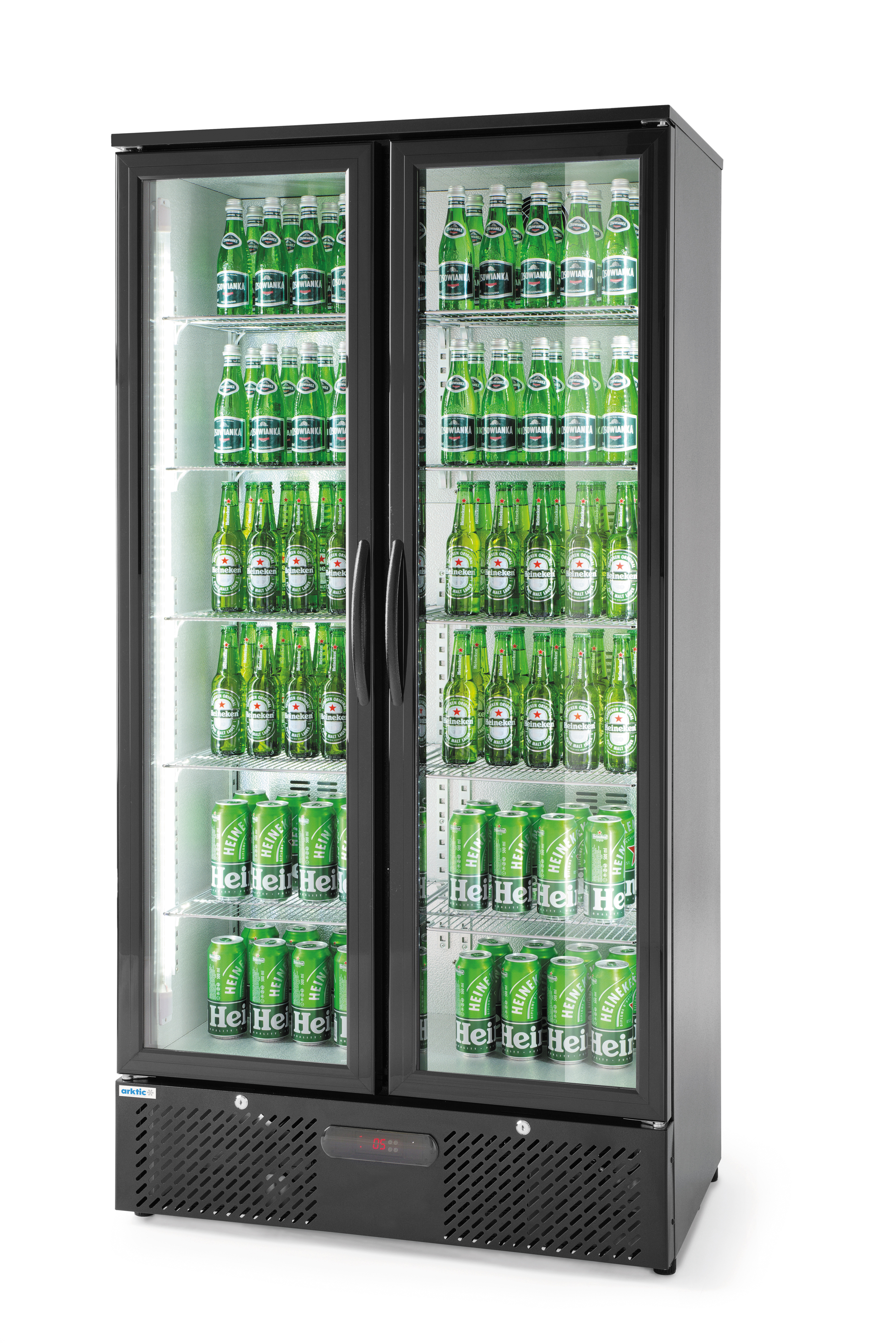 Шафа холодильна, 2-х дверна 458, 900x515x(H)1820 мм 233931 Hendi Aluminium;Chrome-plated;Hardened glass;Powder coated metal