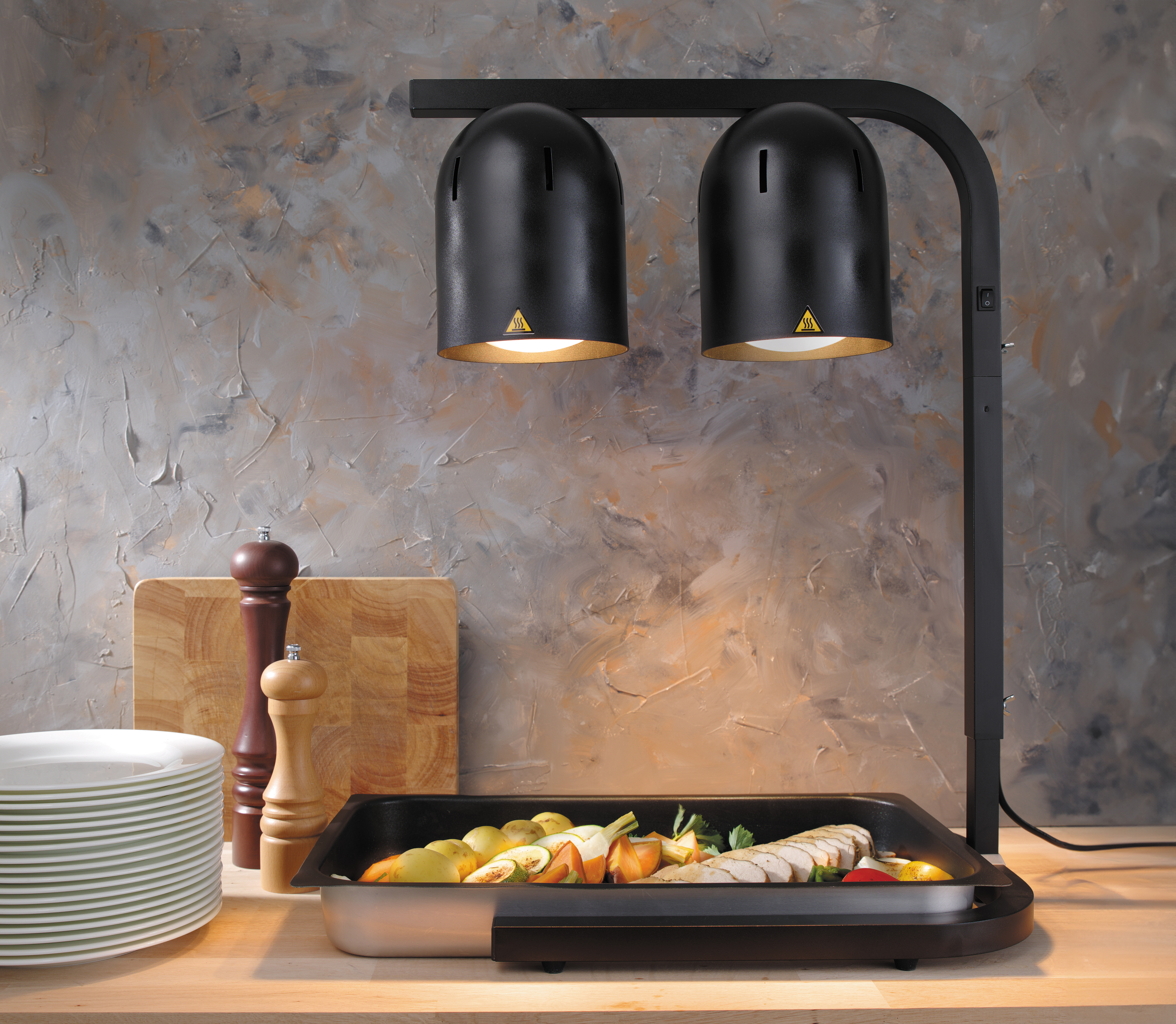 Лампа для подогрева блюд -Чорный- 230V / 500W - 453x360x(H)790 mm