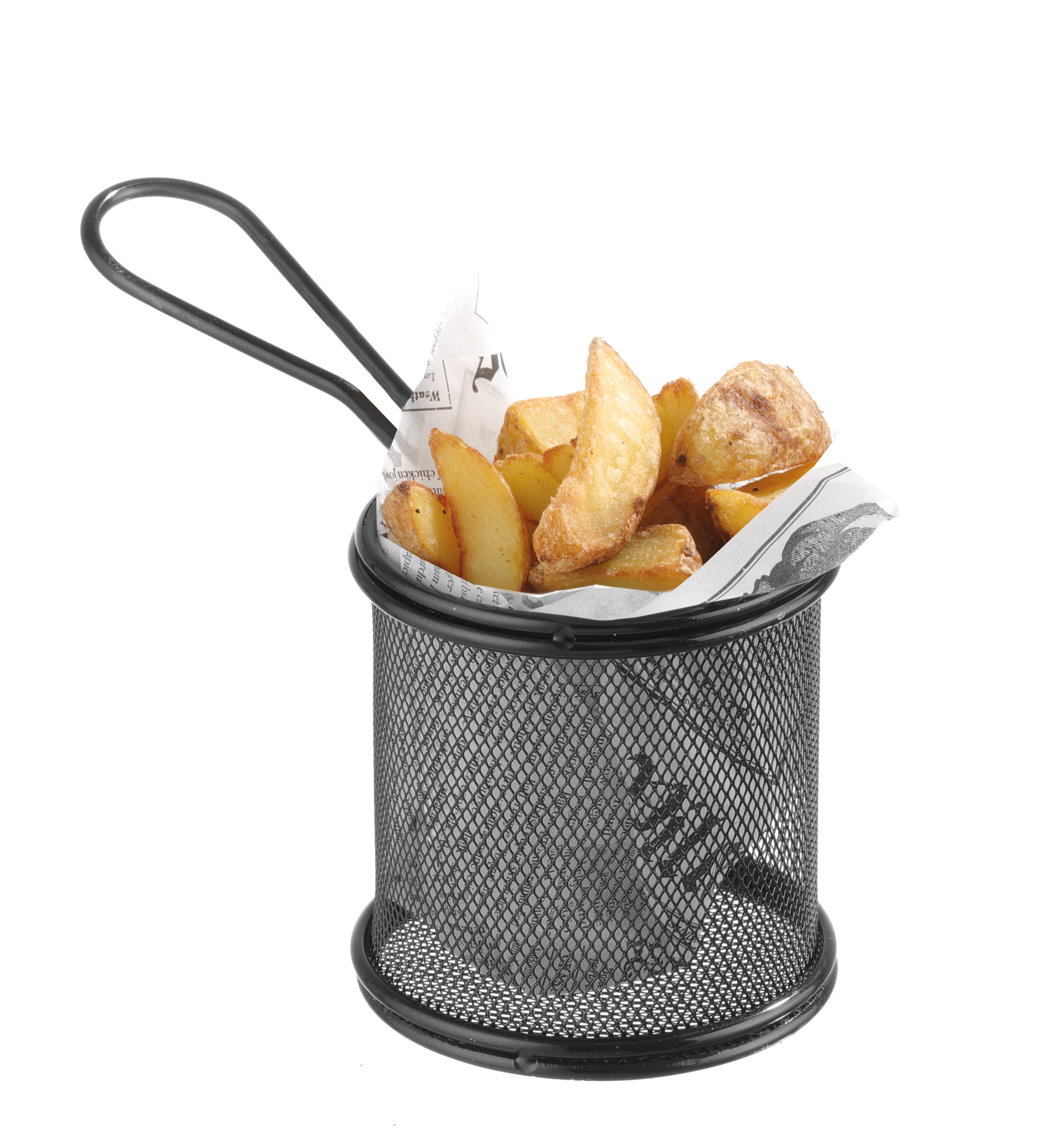 Корзинка - миниатюра -нерж.сталь с черным покрытием ø90x(H)90 mm