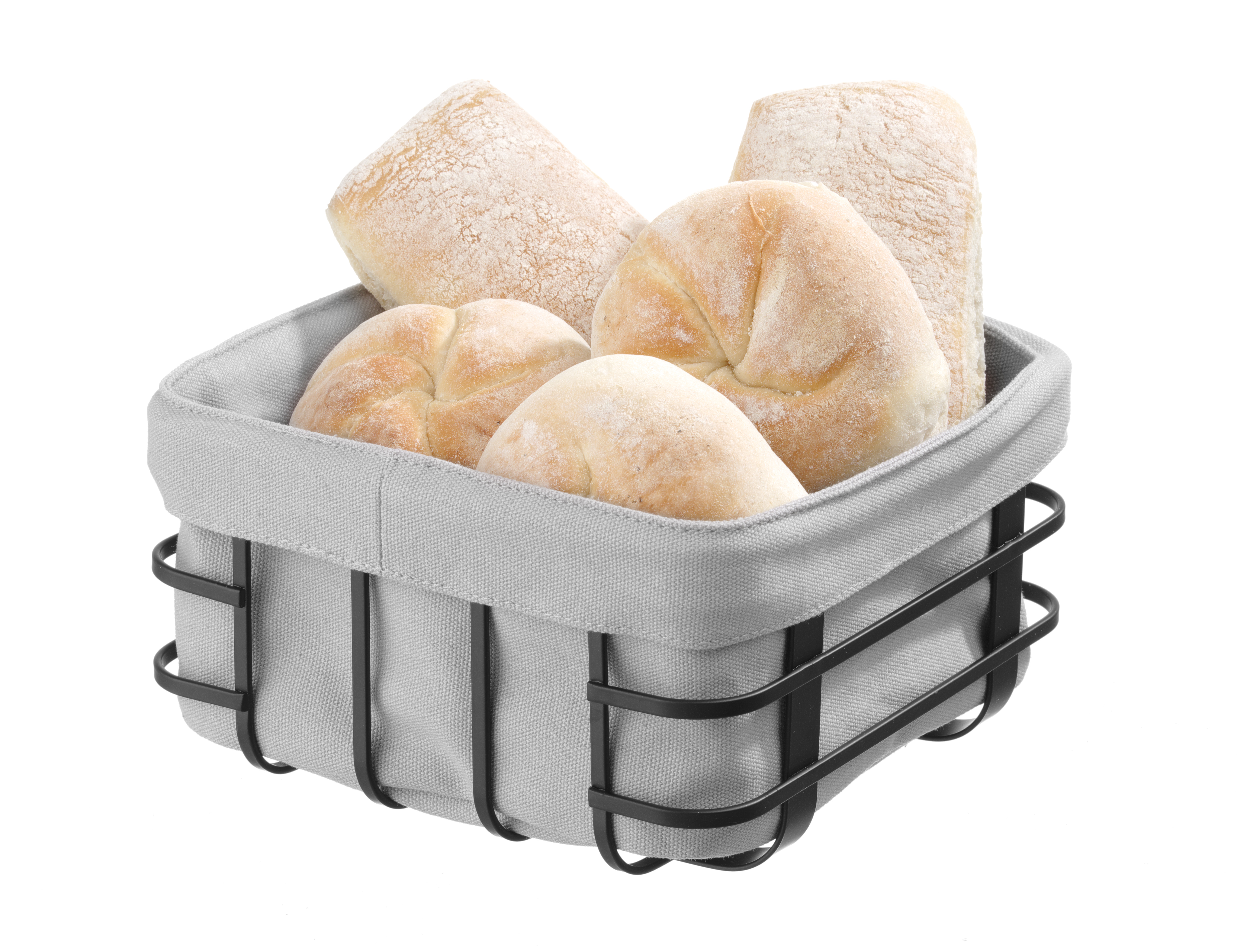 Корзина для хлеба с мешком - квадратный - 190x190x(H)100 mm
