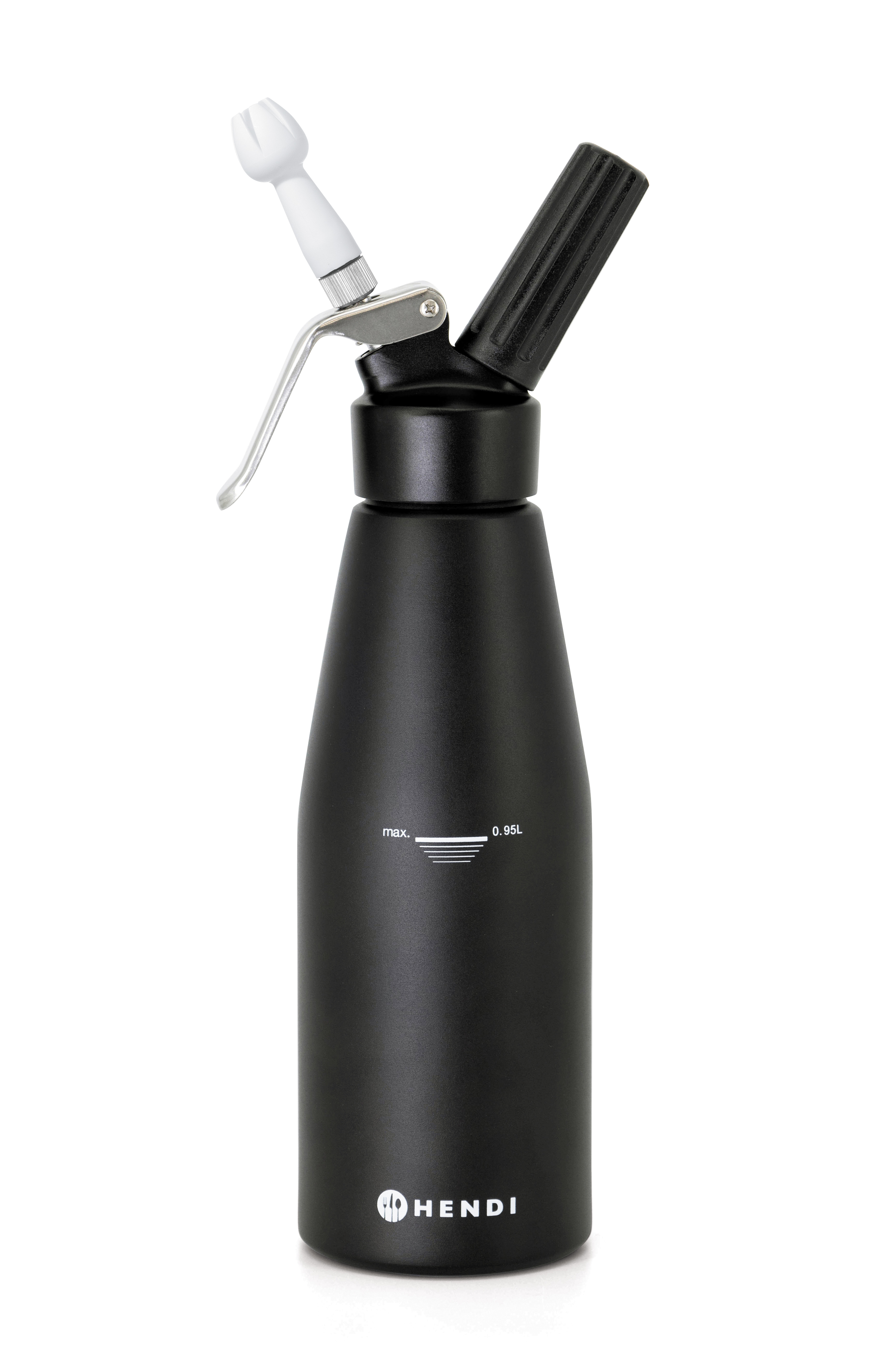 Сифон для вершків Kitchen Line, 0,95л, ø95x(H)320мм - чорний 588598 Hendi Aluminium;PP (Polypropylene)
