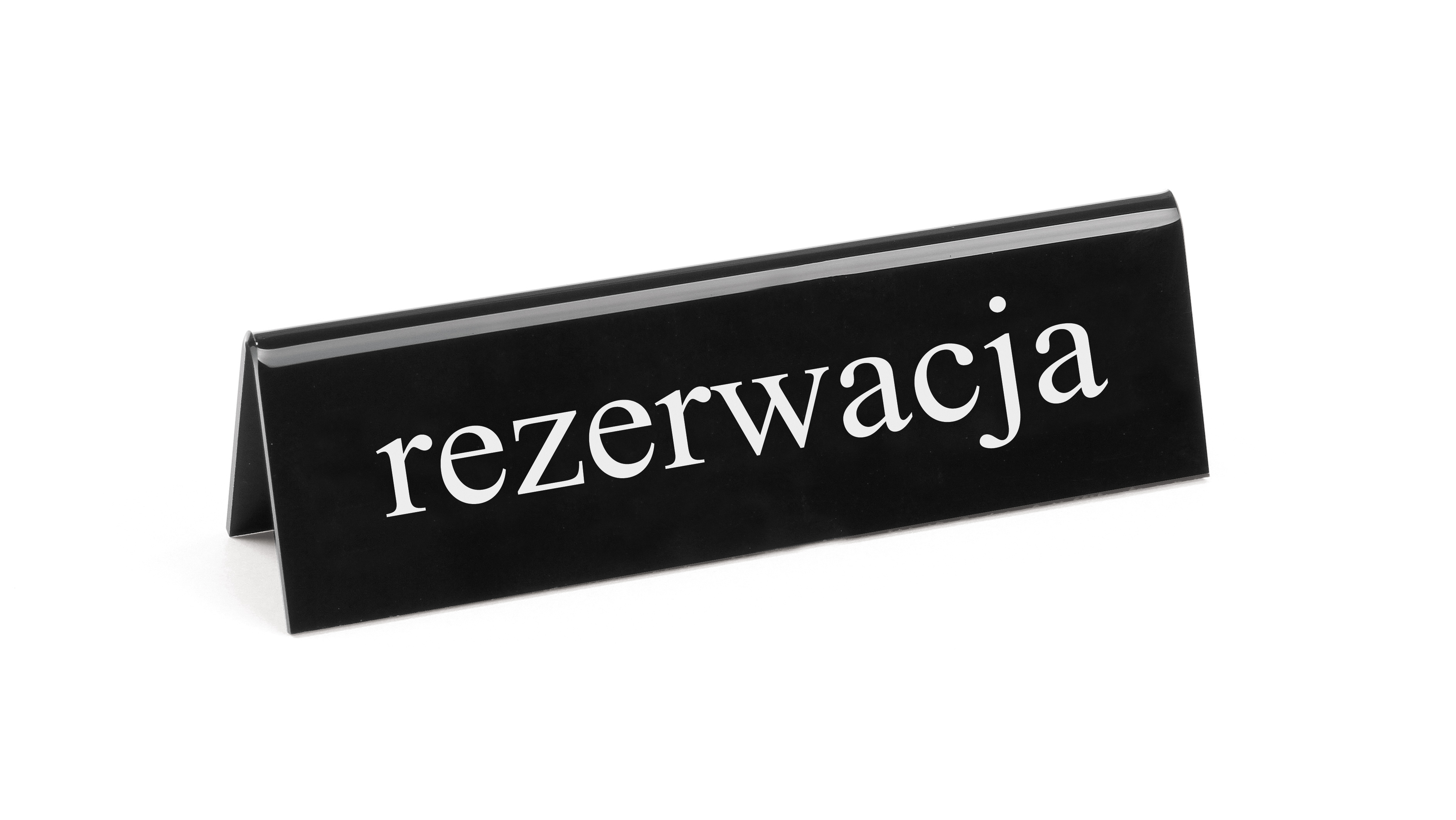 Настільна інформаційна табличка "Rezerwacja", 130x35x(H)40 мм 663523 Hendi