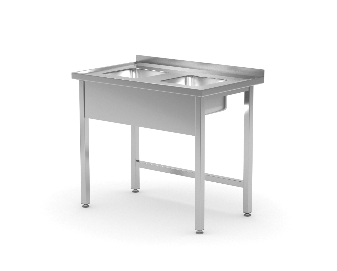 Стіл з двома раковинами без полиці 1000x600x(H)850 815007 Hendi Stainless steel